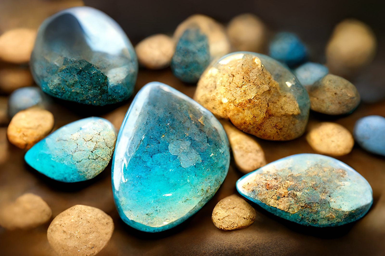 turquoise and various gems on the beach floor dg 2025 03 12 22 39 33 utc scaled